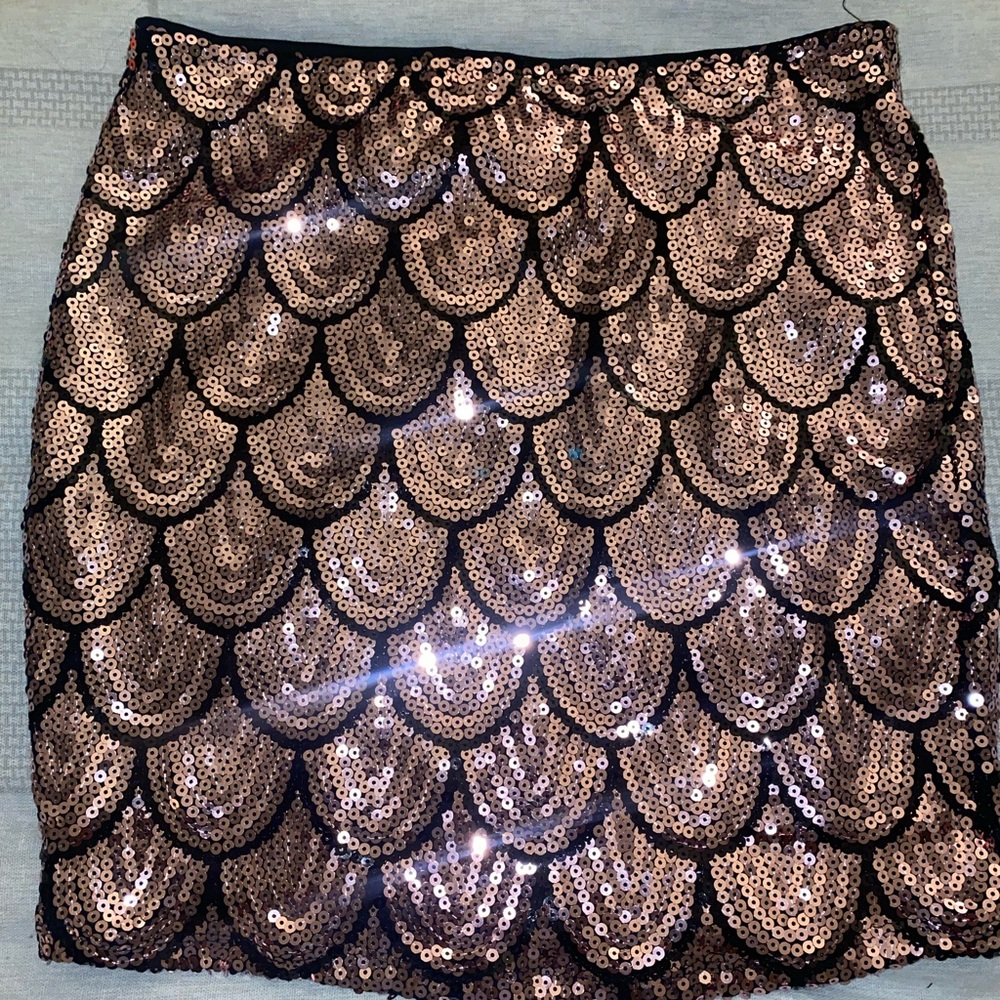 Lily Rose Black and Gold Sequin Mini Skirt